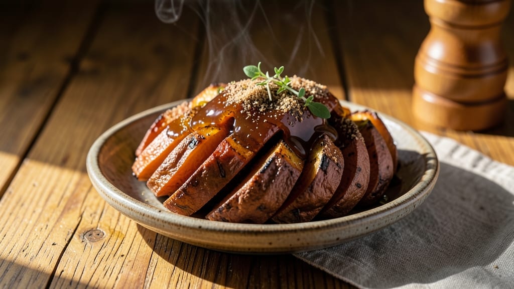 Accordion Sweet Potato Recipe: Boozy Caramelized Sweetness With Charred Edges