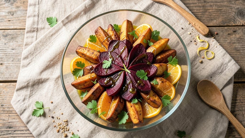 Sweet Potato and Beetroot Salad Recipe: Earthy Roasted Roots With Tangy Citrus Dressing