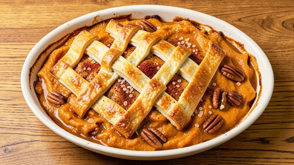 St Clair Dutch Crust Sweet Potato Casserole Recipe: Crispy Mustard Streusel Crown Over Velvety Spiced Filling