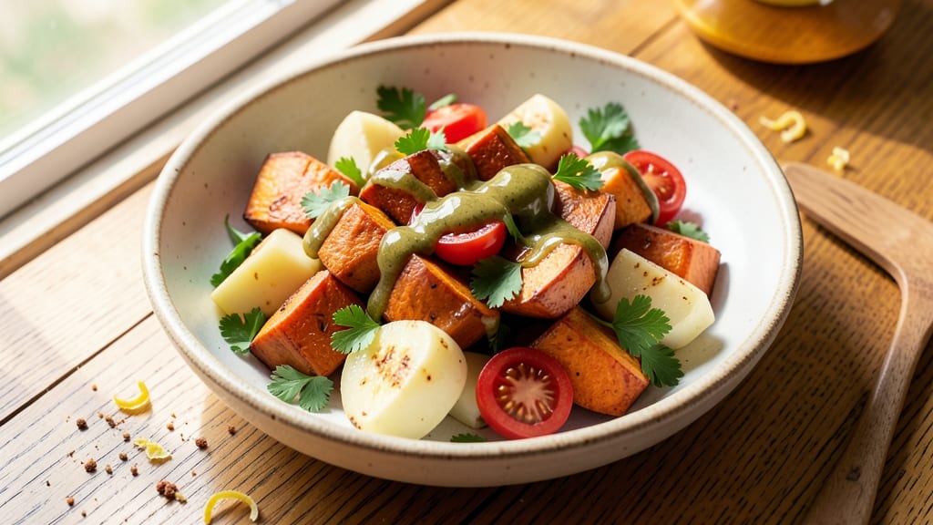 Sweet Potato and White Potato Salad Recipe: Creamy Herb Crunch Without Mayo
