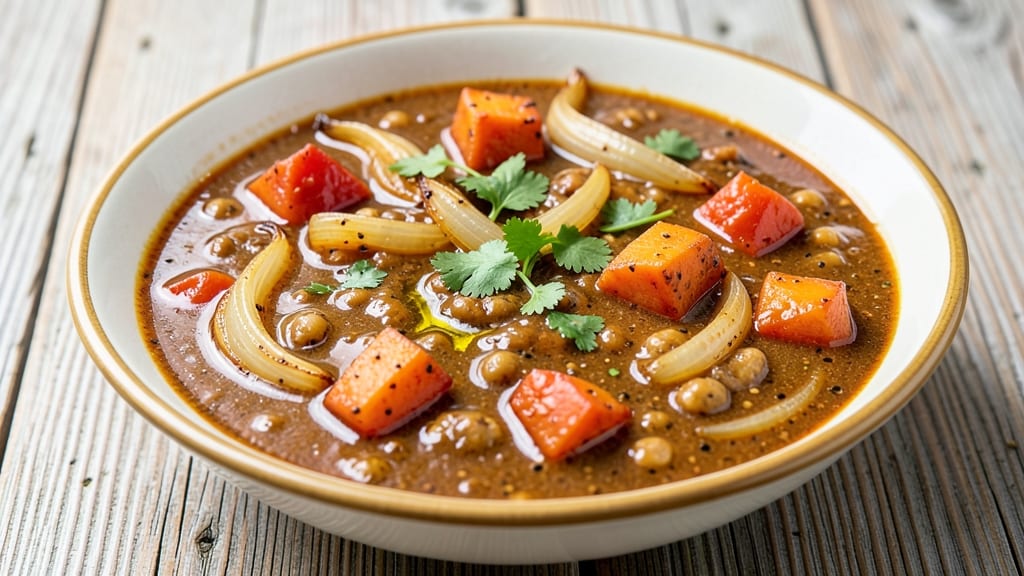 Sweet Potato Sambar Recipe: Spiced Lentil and Tamarind Stew with Earthy Depth