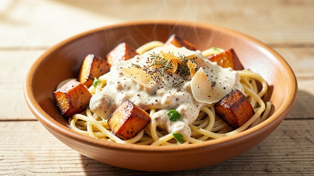 Sweet Potato Carbonara Recipe: Rich Creamy Pasta With Roasted Sweetness