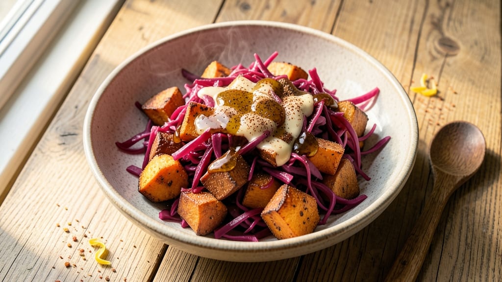 Sweet Potato and Red Cabbage Recipe: Roasted Spice Harmony With Caramelized Edges