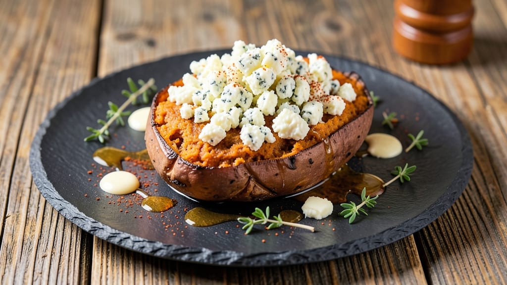 Sweet Potato Blue Cheese Recipe: Tangy-Spiced Crunch Meets Creamy Bite