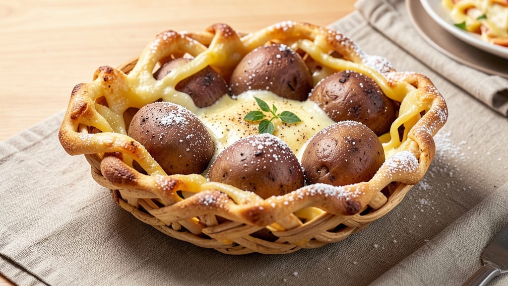 Baked Potato Basket Recipe: Crispy Lattice Crown Over Cheesy Spud Heaven