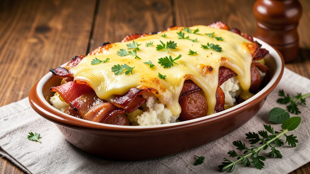 Bacon and Sausage Stuffed Potato Loaf Recipe: Hearty Protein-Packed Loaf With Crispy Top