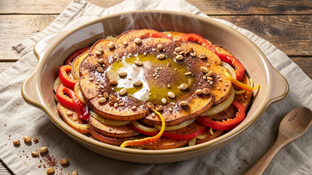 Spiced Sweet Potato Tian Recipe: Layered Crisp-Topped Comfort in One Dish