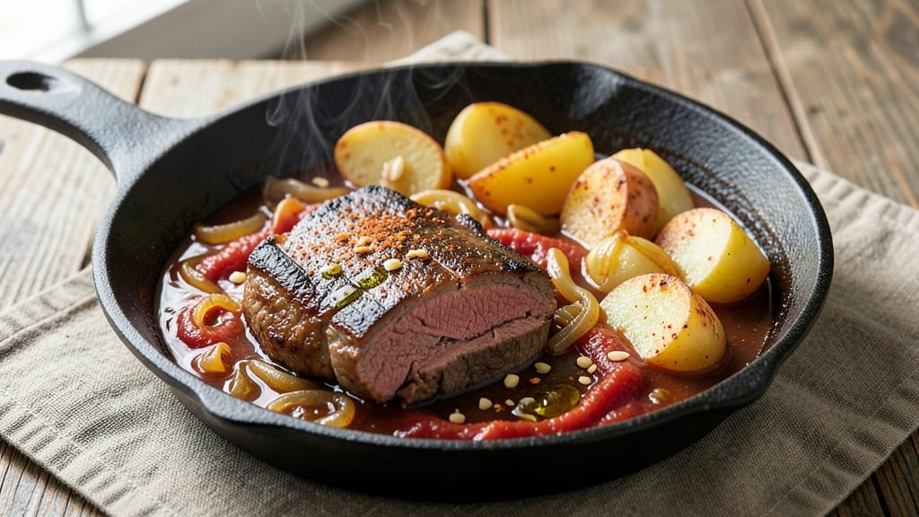 Beef and Potato Goulash Recipe: Paprika-Rich Stew With Tender Meat and Hearty Potatoes