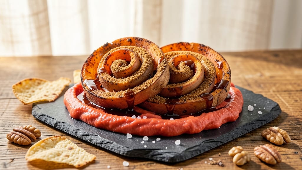 Sweet Potato Tornado Recipe: Crispy Lattice Crown Over Spiced Swirls