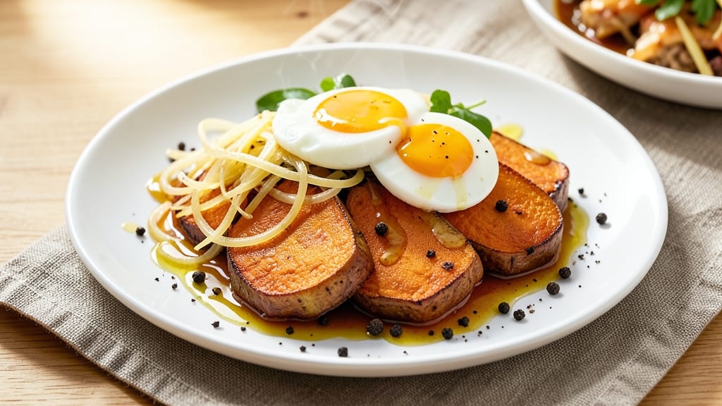 Sweet Potato Lyonnaise Recipe: Crispy Mustard-Caramelized Bites With Onion Lace