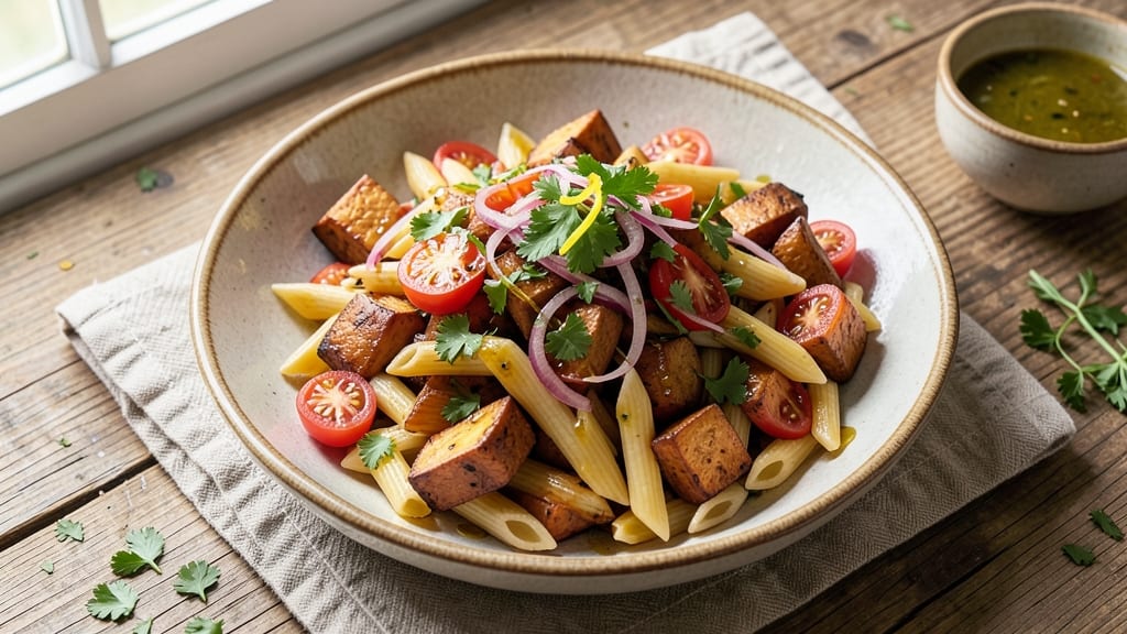 Sweet Potato Pasta Salad Recipe: Warm Roasted Sweetness Meets Herbed Pasta