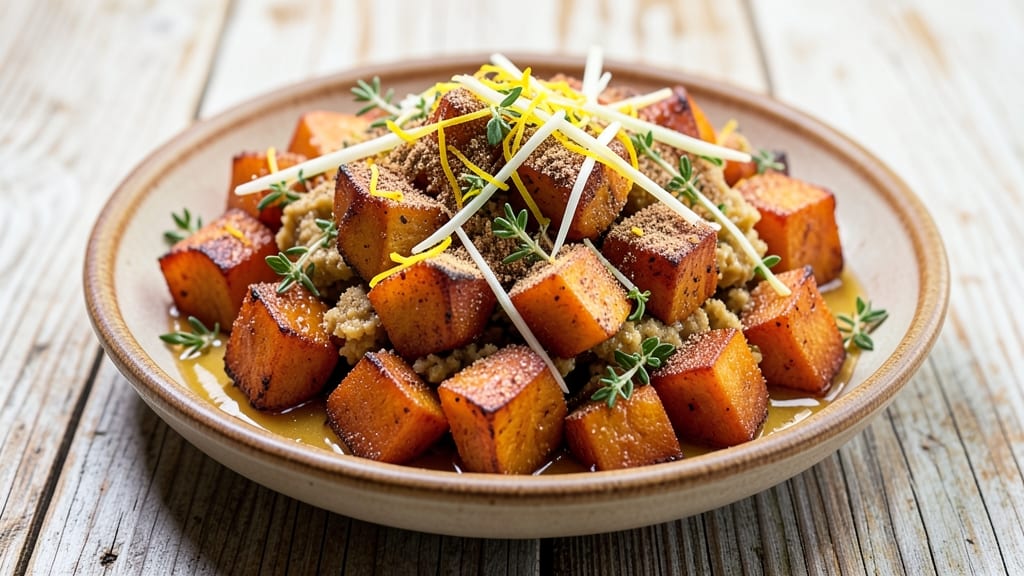 Virgin Islands Sweet Potato Stuffing Recipe: Tropical Coconut-Citrus Crisp With Charred Edges