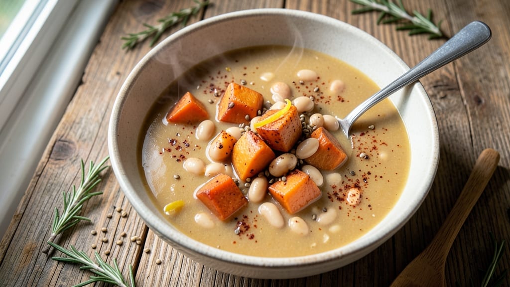 Sweet Potato and Bean Soup Recipe: Smoky Spiced Depth With Charred Edge Crunch